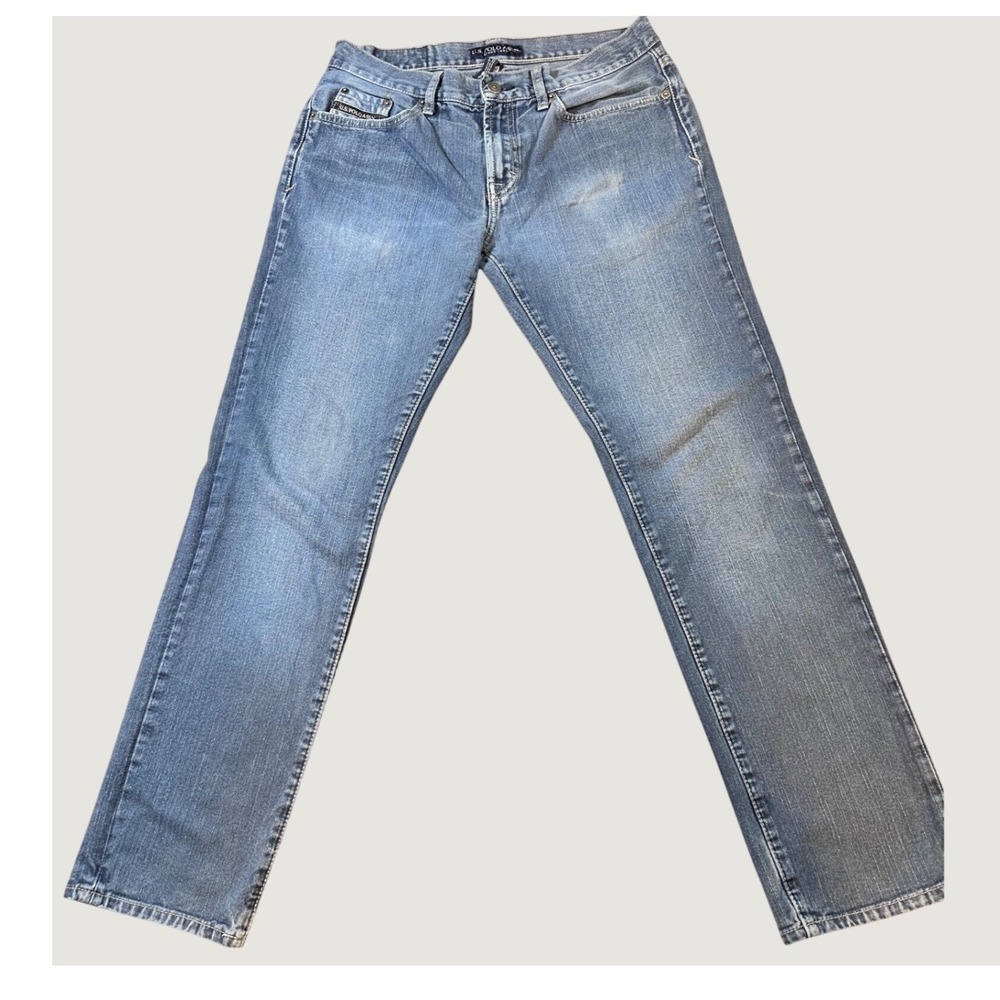 US Polo Assn Mens Straight Leg Jeans Medium Wash Blue Denim 31x32 100% Cotton